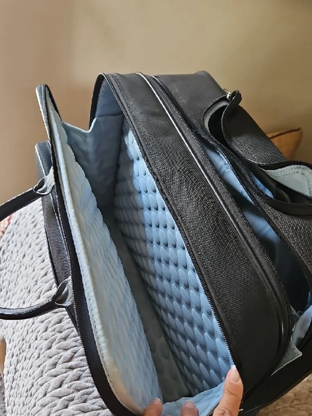 Tumi Black Laptop Briefcase with Silver Trim